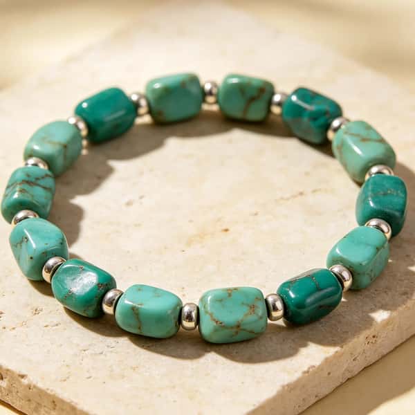 Natural Turquoise Stone Beaded Bracelet