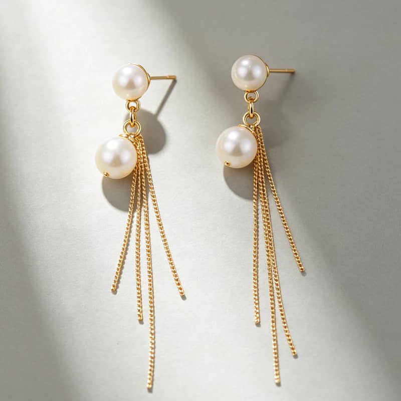 Freshwater Pearl Tassel Drop Earrings